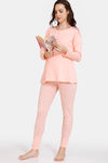 Zivame Maternity Knit Cotton Pyjama Set - Peach Pearl — thumbnail 4